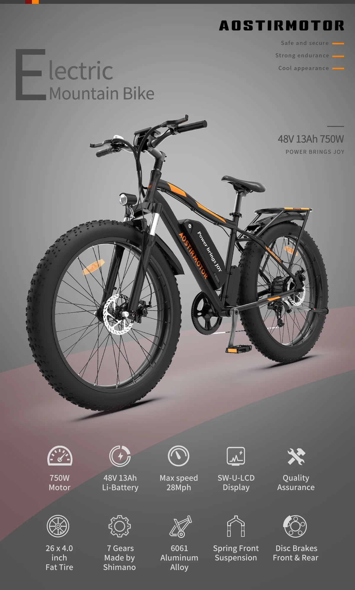 48V 13Ah Electric Mountain Bike