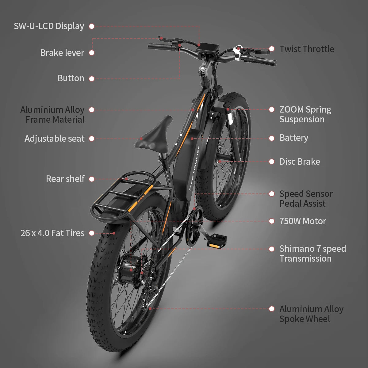 48V 13Ah Electric Mountain Bike