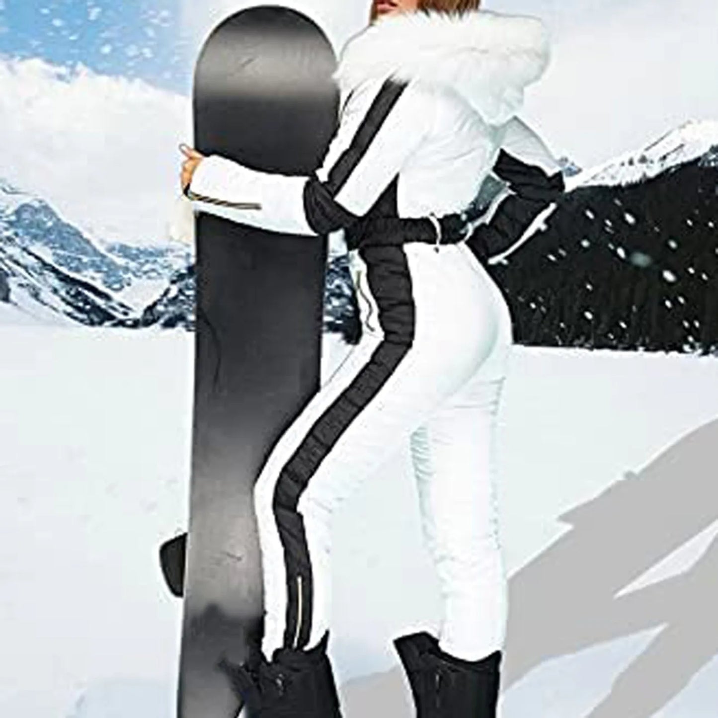 Women's Winter Ski Jumpsuit – Quilted & Zippered