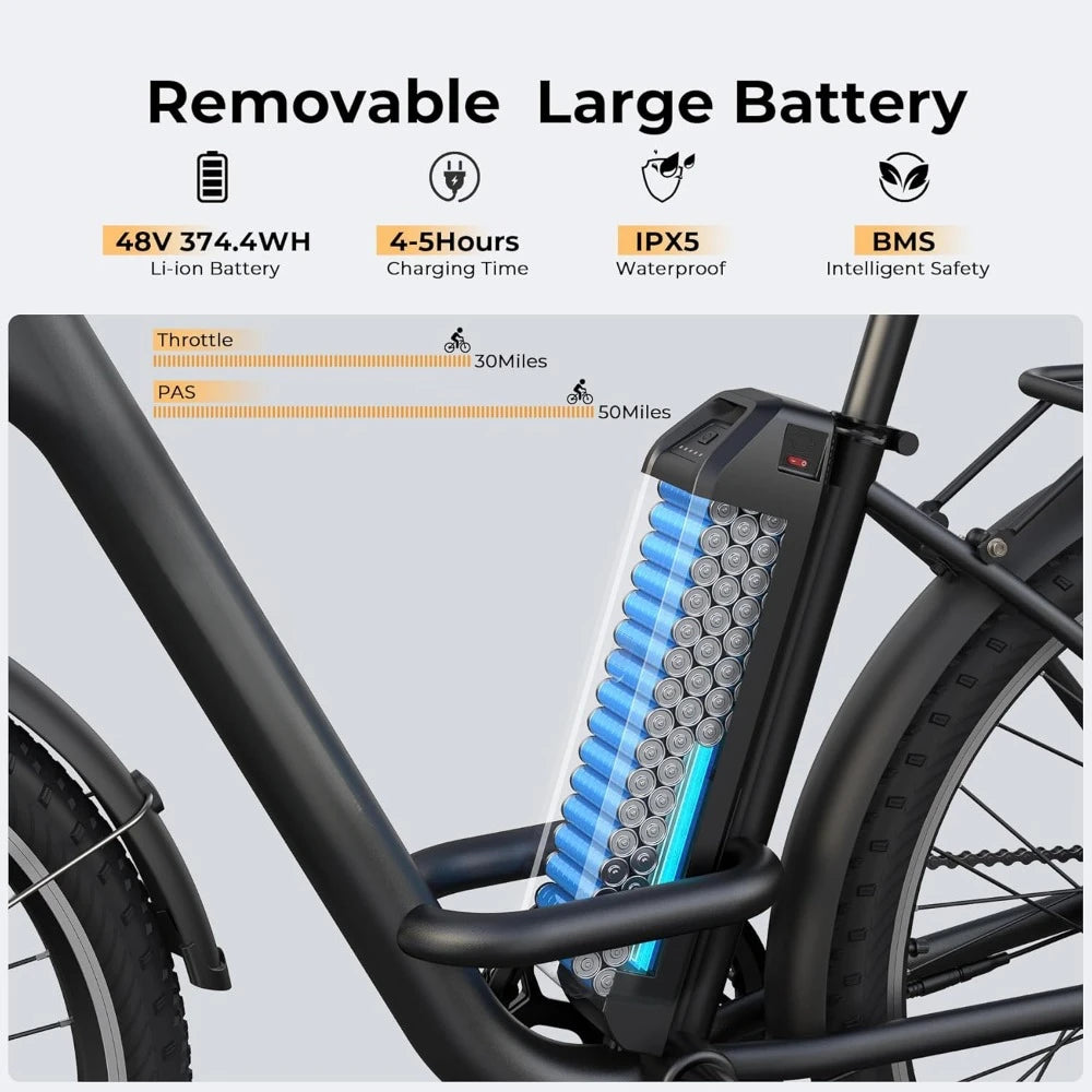 26" Step-Through Electric Bike