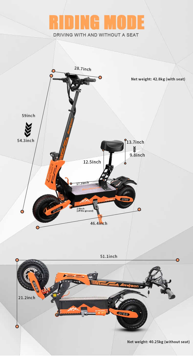 Arwibon 5600W Dual Motor Scooter