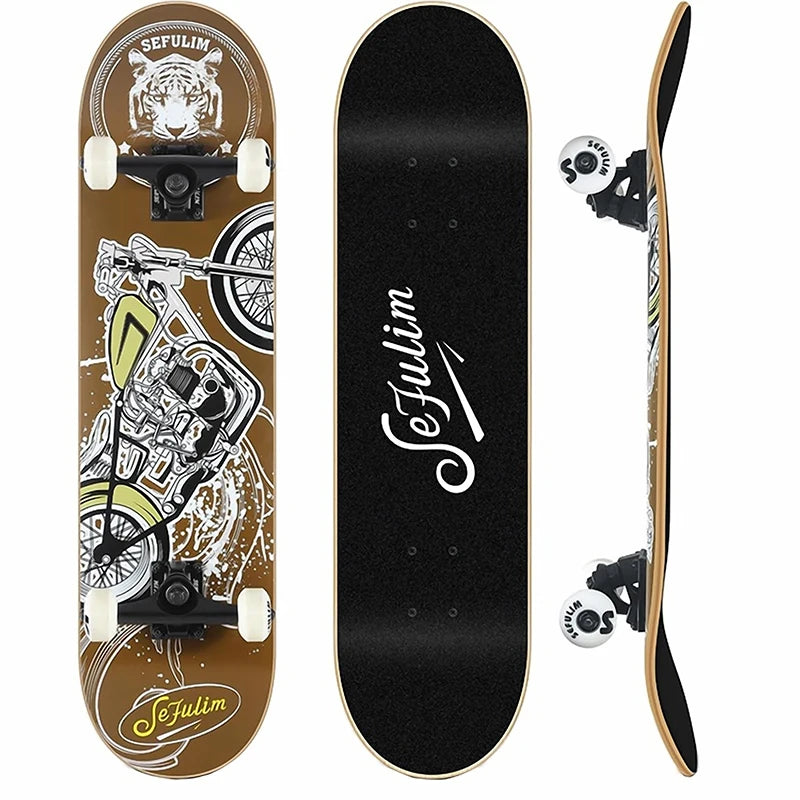 Motorcycle Sefulim 31 x 8 Inch Complete Skateboard
