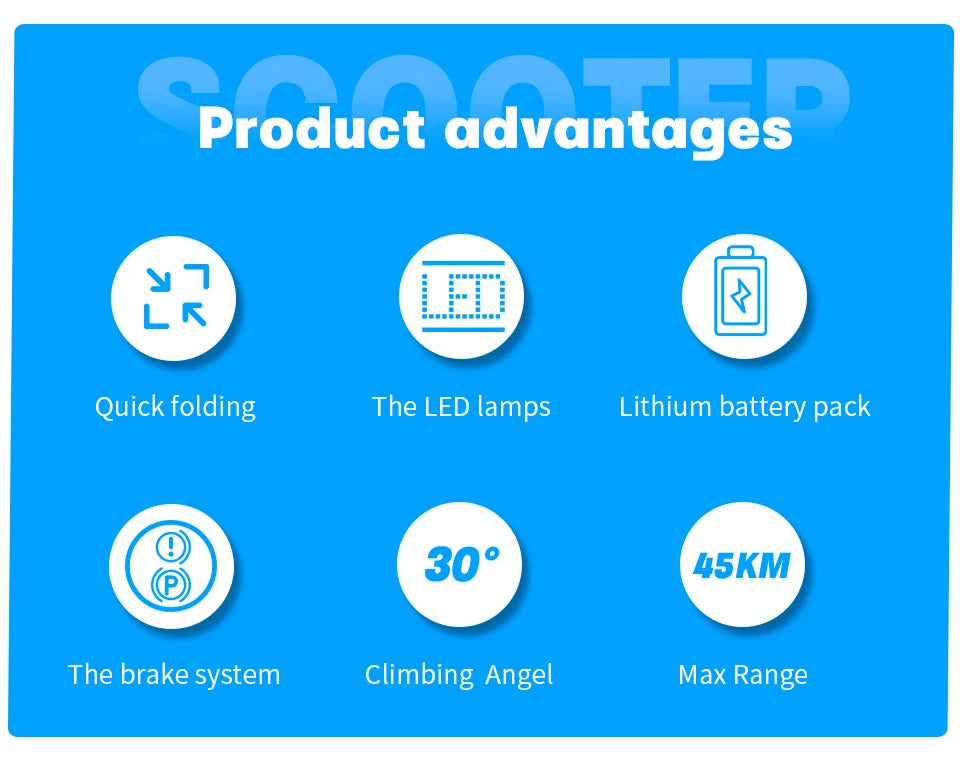 800W 2-Wheel Folding Scooter
