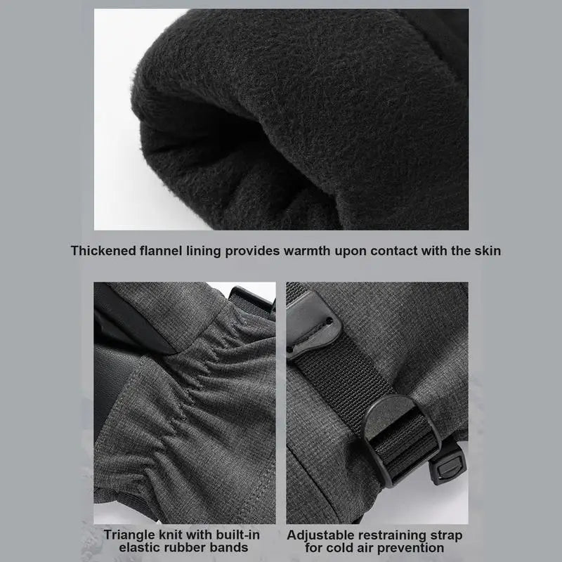 Touchscreen Fleece Ski Gloves – Waterproof & Windproof