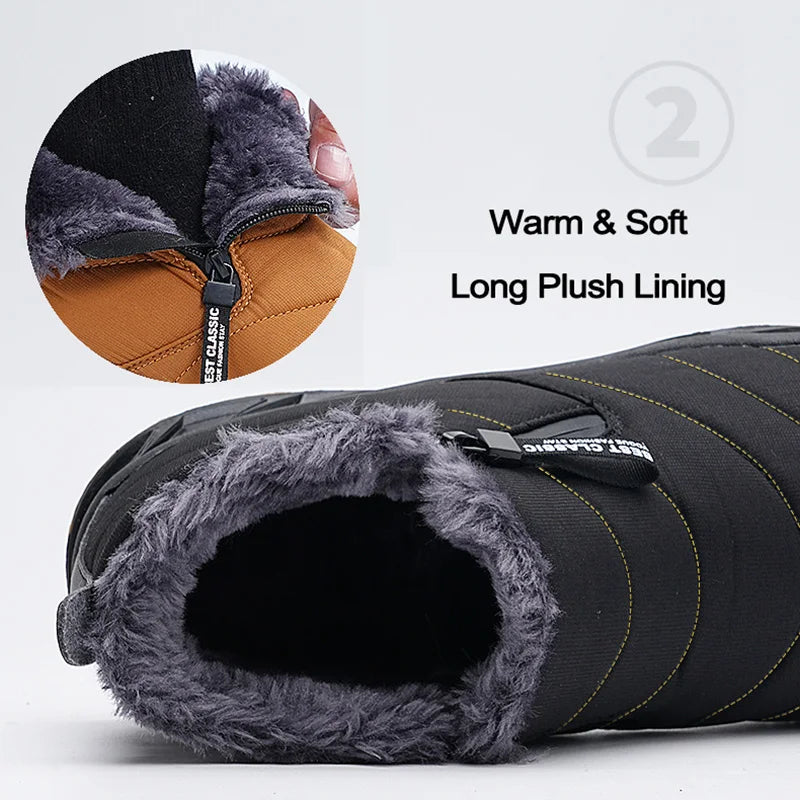 Men’s Winter Fur Boots – Waterproof & Non-Slip