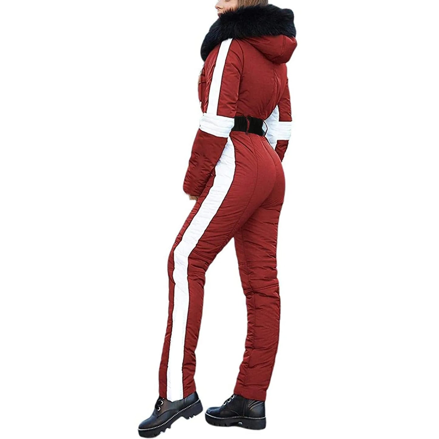 Women's Winter Ski Jumpsuit – Quilted & Zippered