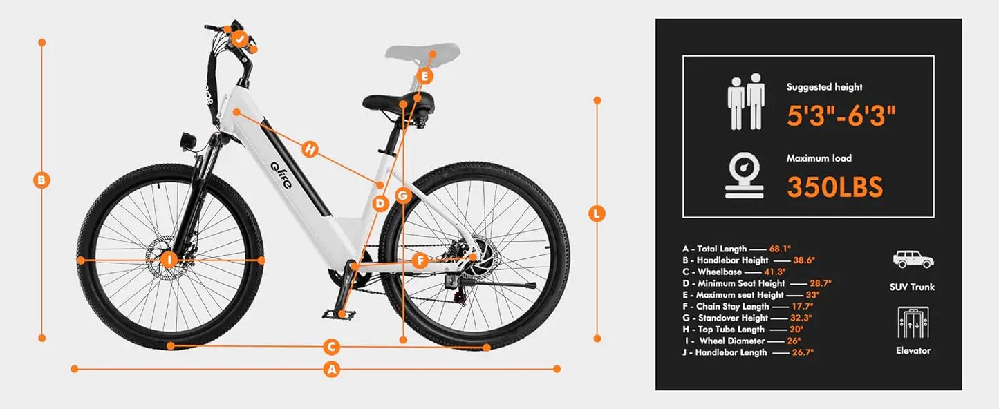 2.1" Tire, 22MPH, 7-Speed Commuter Ebike