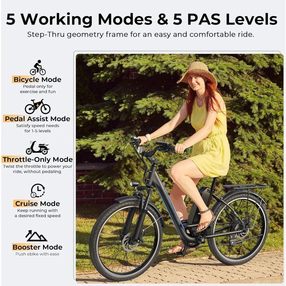 26" Step-Through Electric Bike