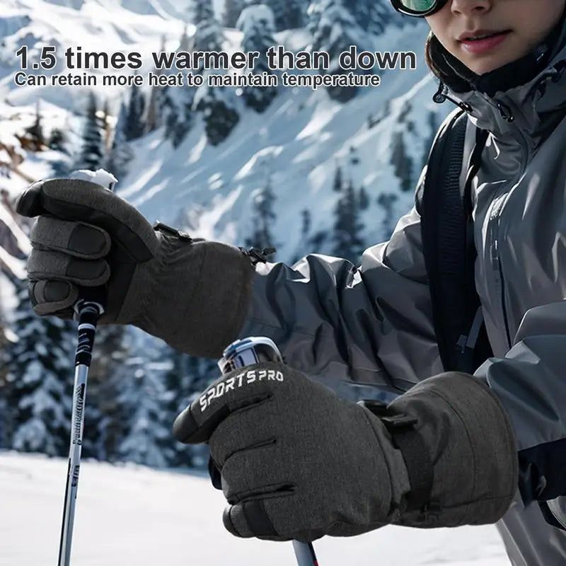 Touchscreen Fleece Ski Gloves – Waterproof & Windproof
