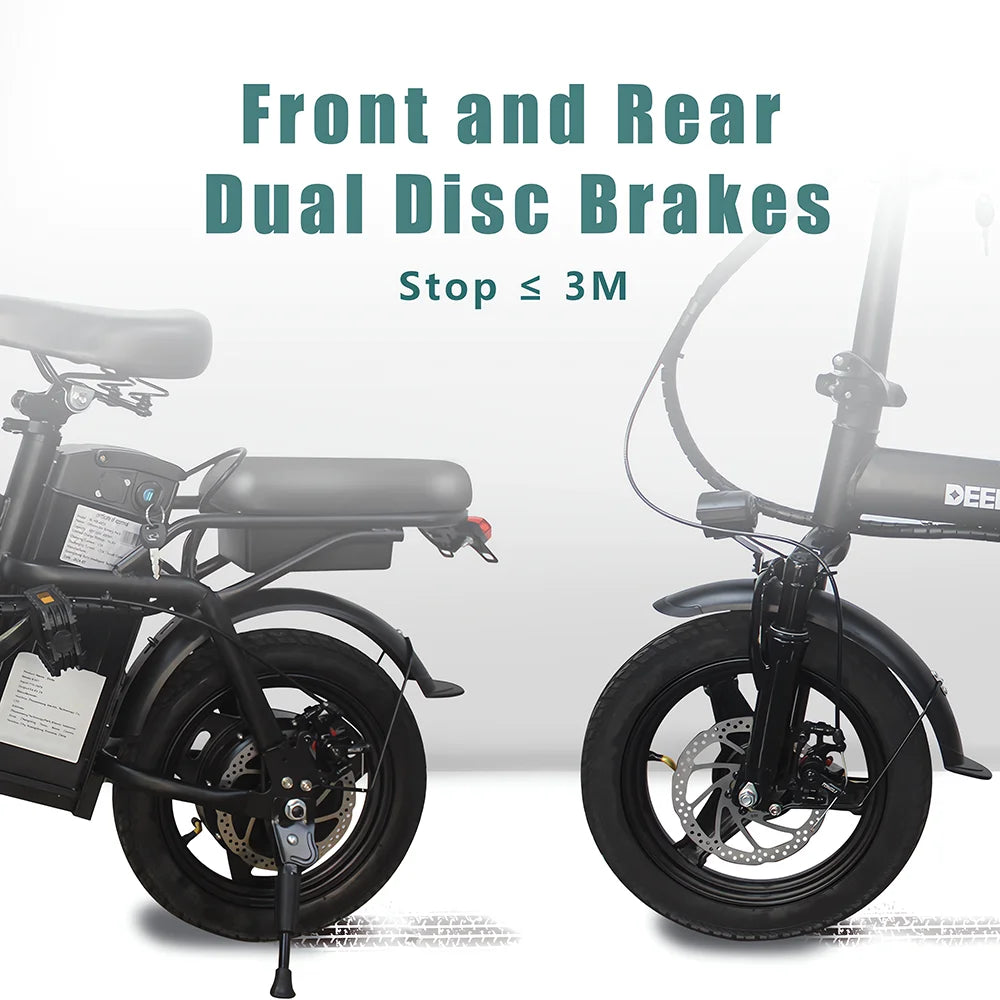 14" Folding Ebike Multi-Shock Suspension