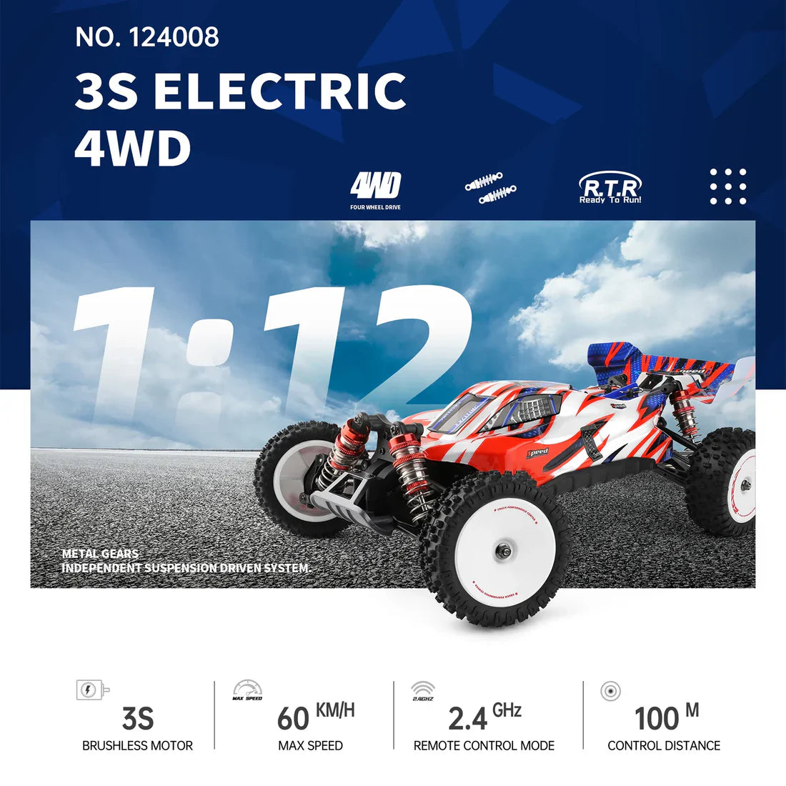 Dominate Any Terrain: The WLToys 124008 RC Car Hits 60km/h with Brushless Power