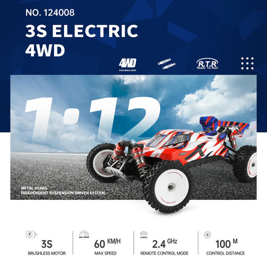 Dominate Any Terrain: The WLToys 124008 RC Car Hits 60km/h with Brushless Power