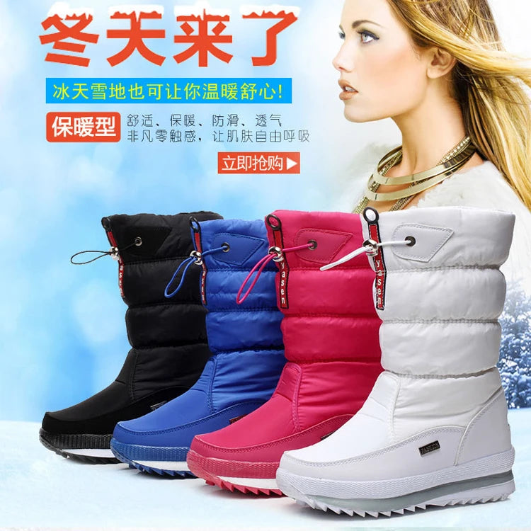 Women’s Platform Snow Boots – Waterproof & Plush