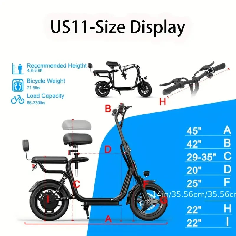 500W 48V Lithium Battery Electric Scooter