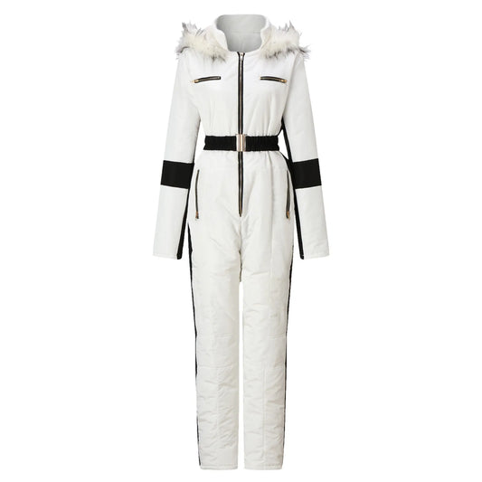 Women's Winter Ski Jumpsuit – Quilted & Zippered