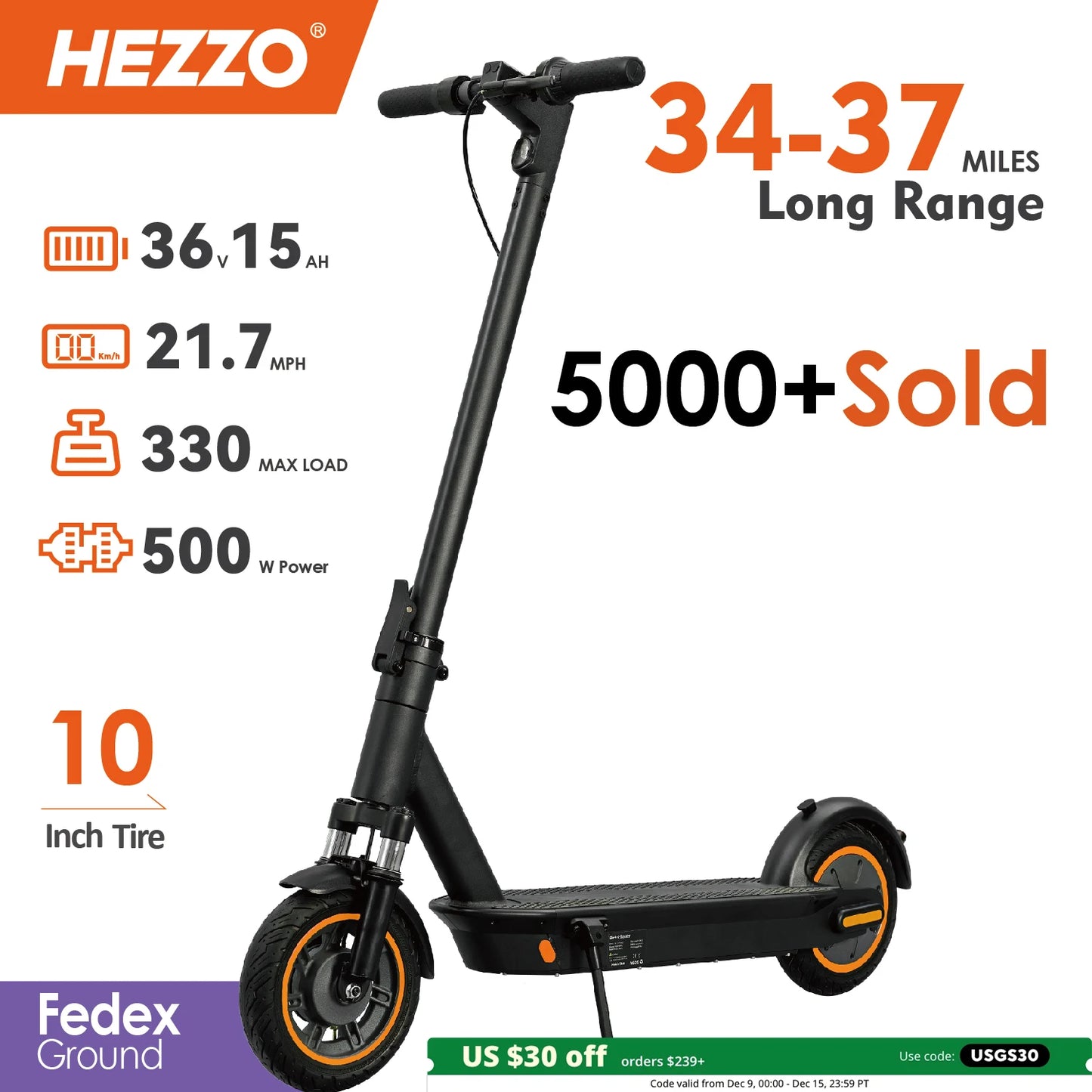HEZZO G30 500W 36V Electric Scooter