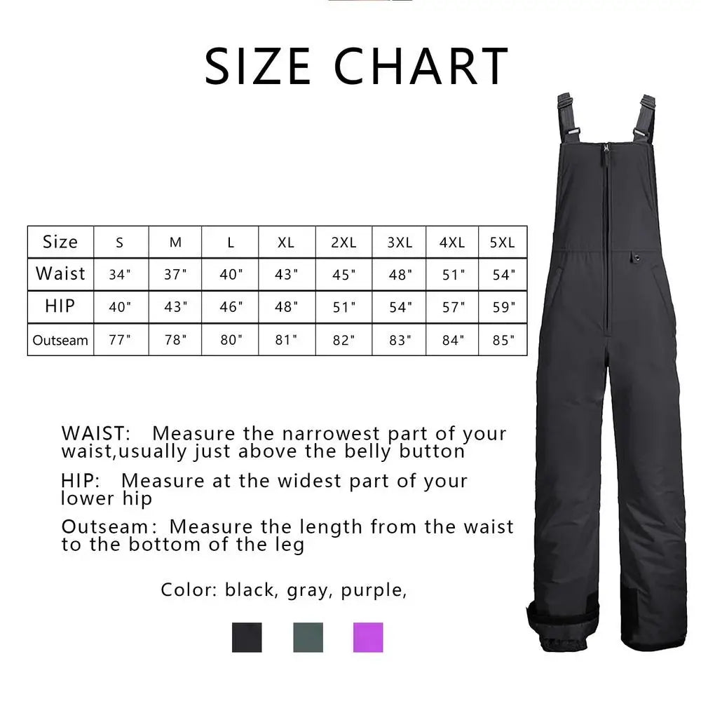 Men’s Winter Ski Bib Pants – Waterproof