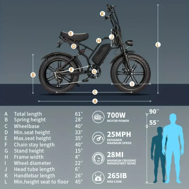 48V/18AH Battery 700W Electric Bike