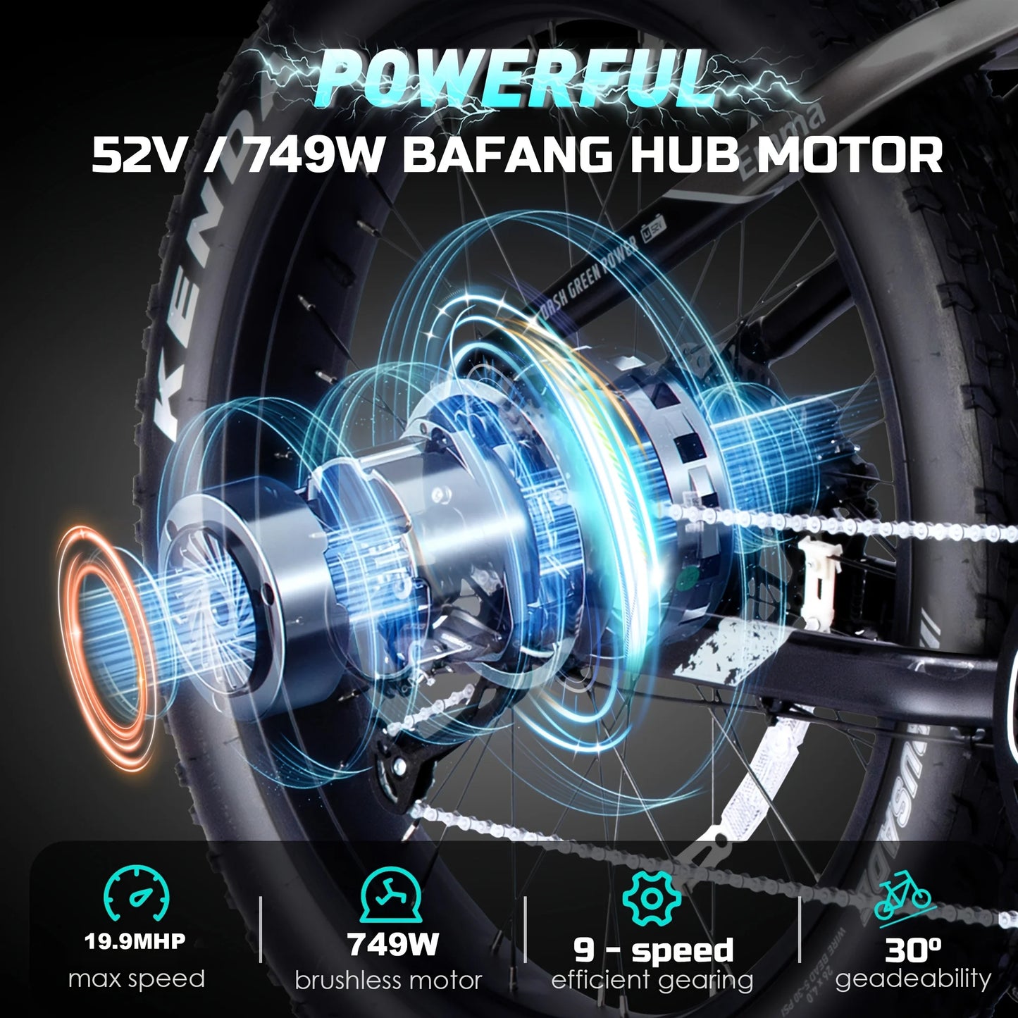 52V750W Motor 17AH High Quality Electric Bike