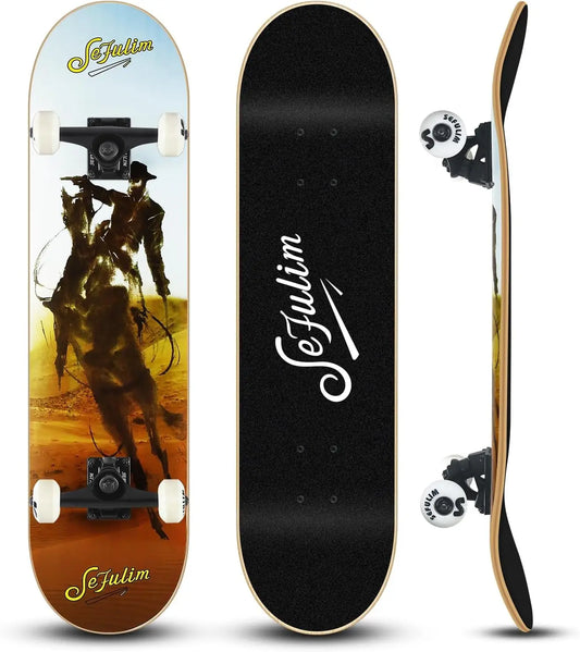 Cowboy Sefulim 31 x 8 Inch Complete Skateboard