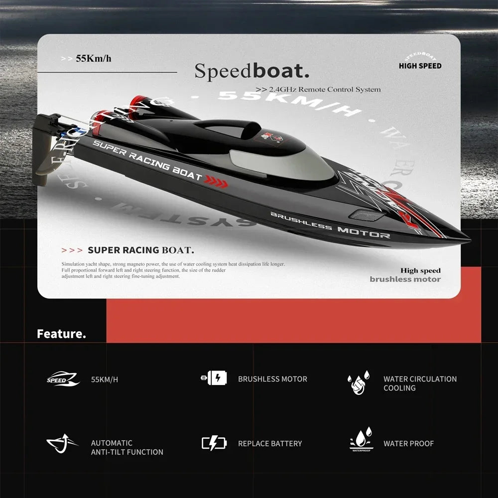 Racing Speedboat with 2 Batteries