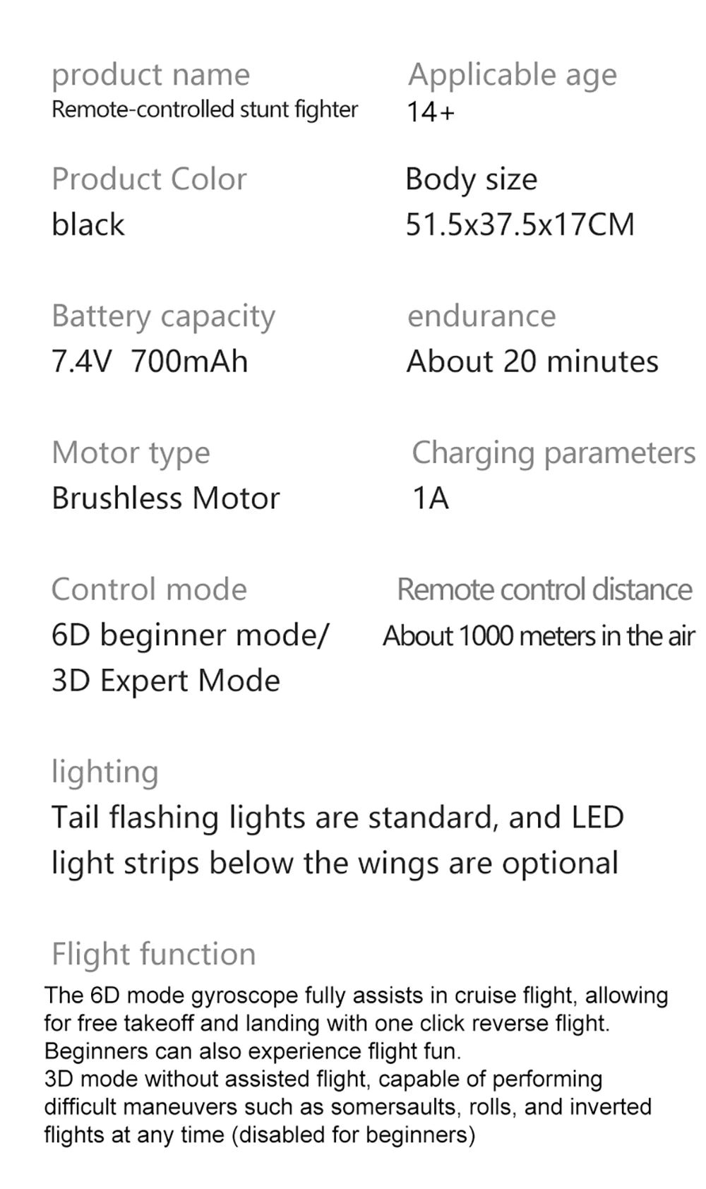 6-Axis Gyro RC Plane