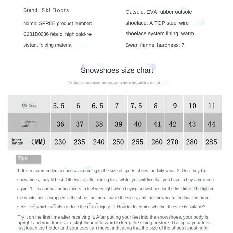 2025 Men’s Snowboard Boots – Anti-Slip & Warm