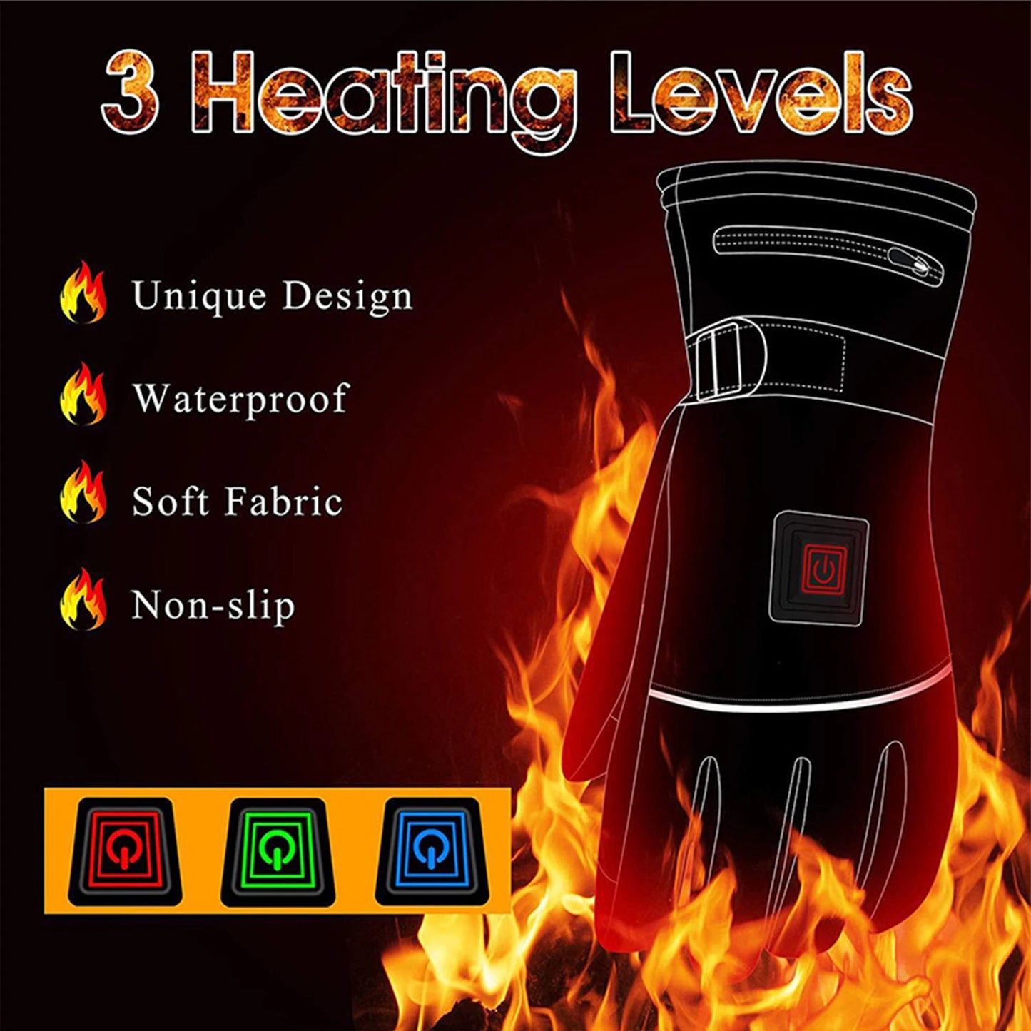 USB Heated Ski Gloves – Rechargeable & Adjustable