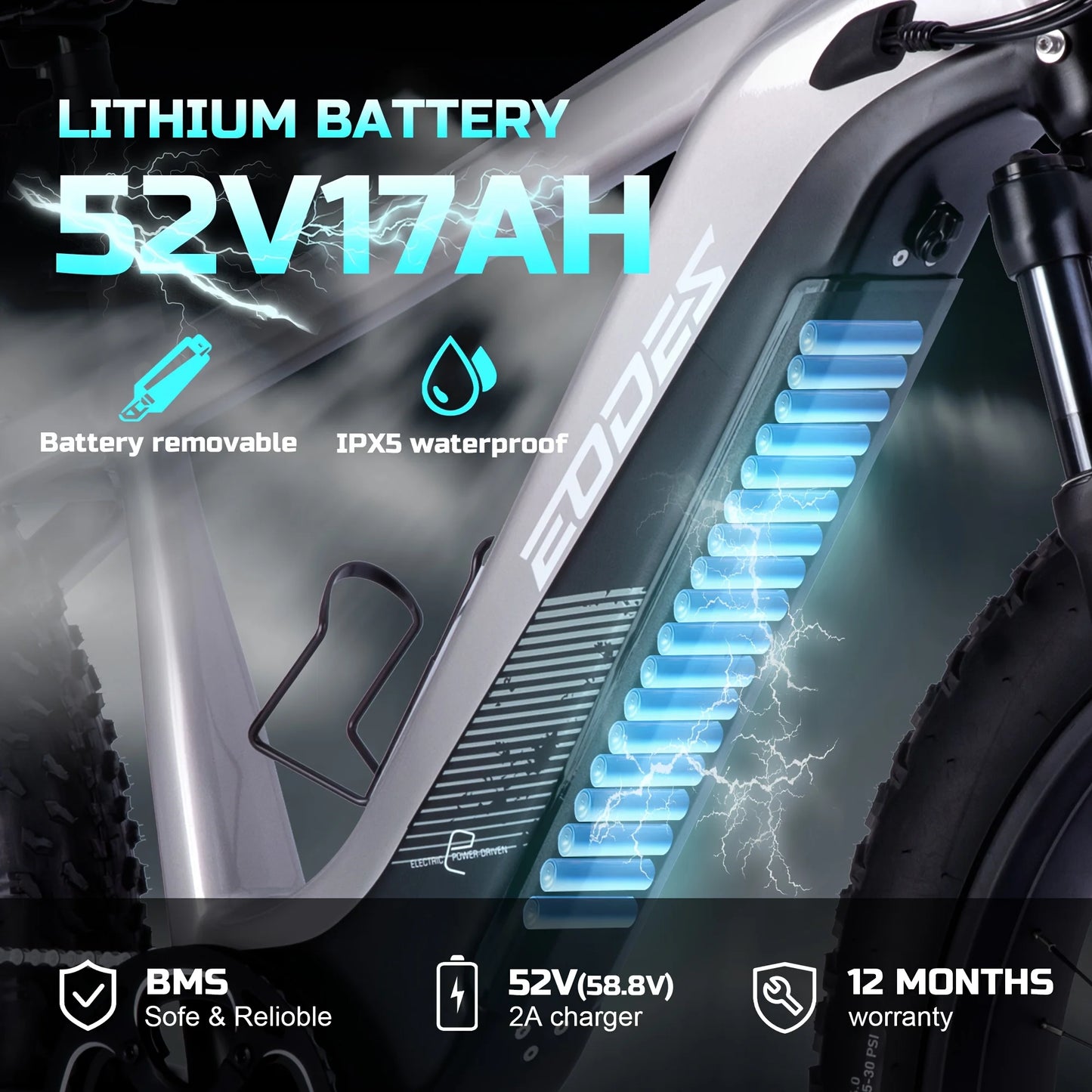 52V750W Motor 17AH High Quality Electric Bike